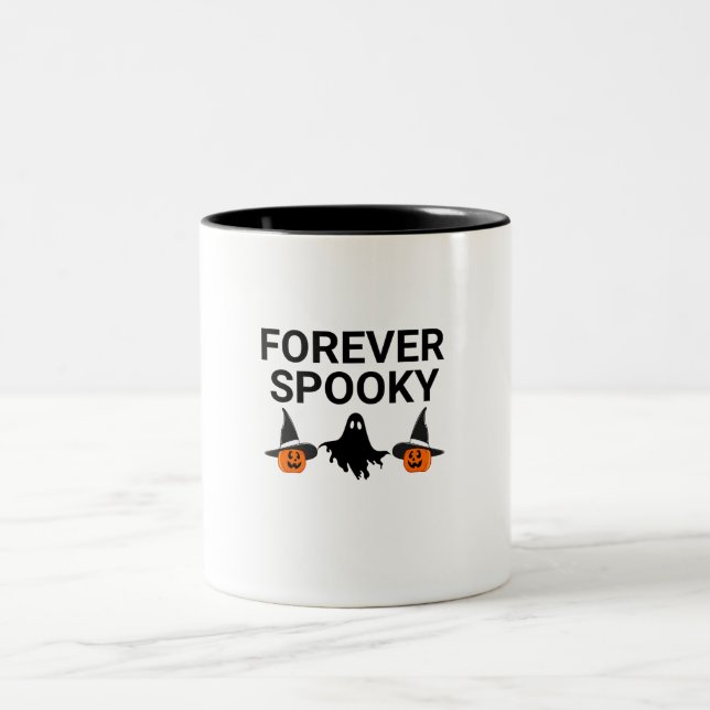 Caneca De Café Em Dois Tons Forever Spooky Halloween Mug (Centro)