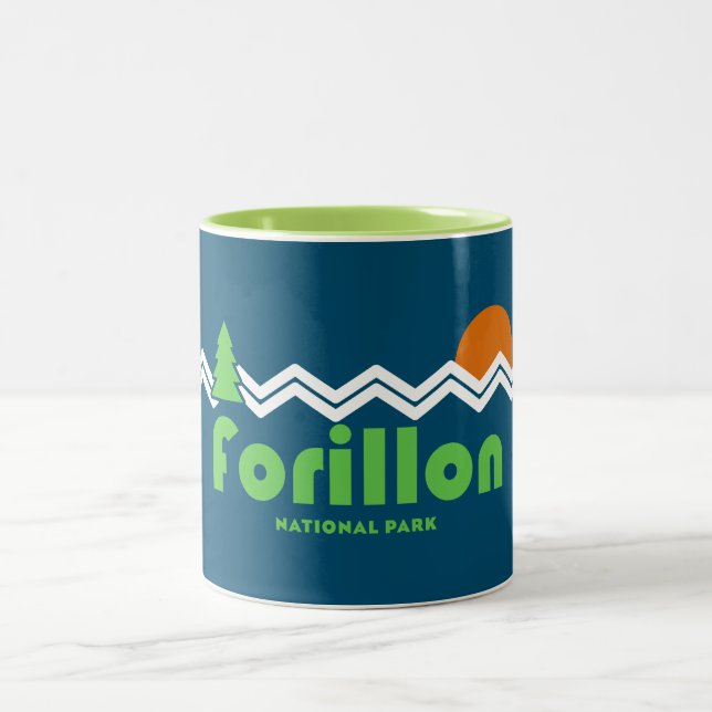 Caneca De Café Em Dois Tons Forillon National Park Retro (Centro)