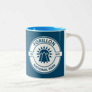 Caneca De Café Em Dois Tons Forillon National Park Sun Trees
