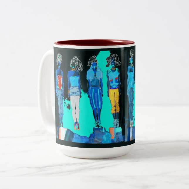 Caneca De Café Em Dois Tons Forma inversa (Frente Esquerda)