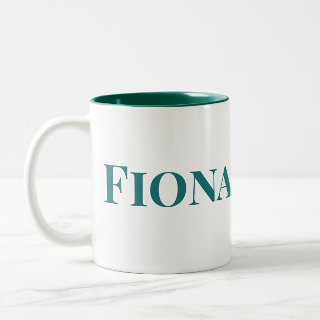 Caneca De Café Em Dois Tons Formando "Classe de" Celebração Verde e Branco (Esquerda)