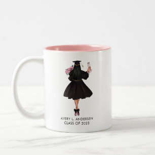 Caneca De Café Em Dois Tons Formando Personalizado Moderno de Rapariga de Aqua