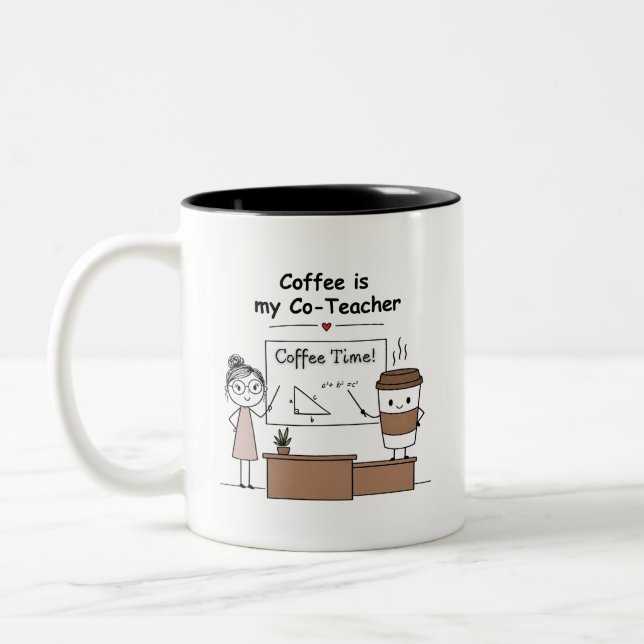 Caneca De Café Em Dois Tons Fórmula de Café para Professores  (Esquerda)