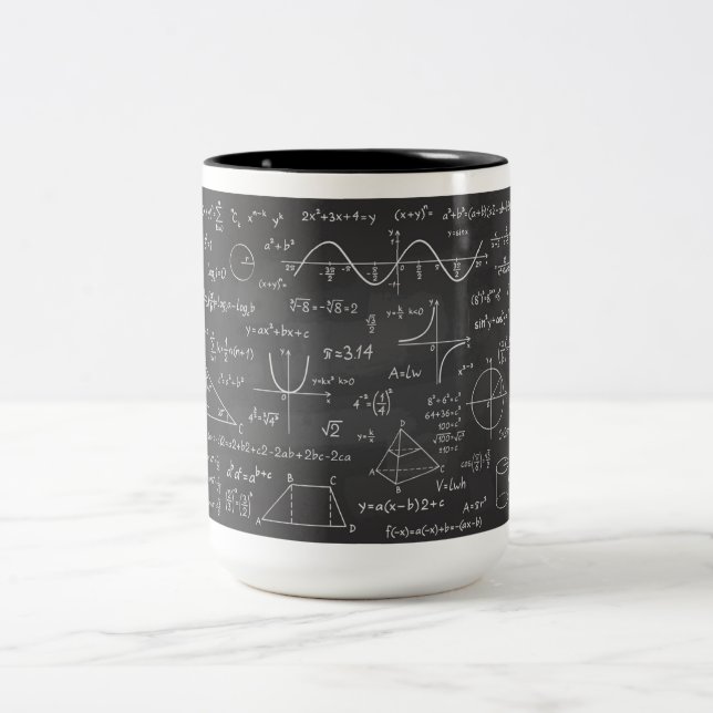Caneca De Café Em Dois Tons Fórmula de Matemática (Centro)