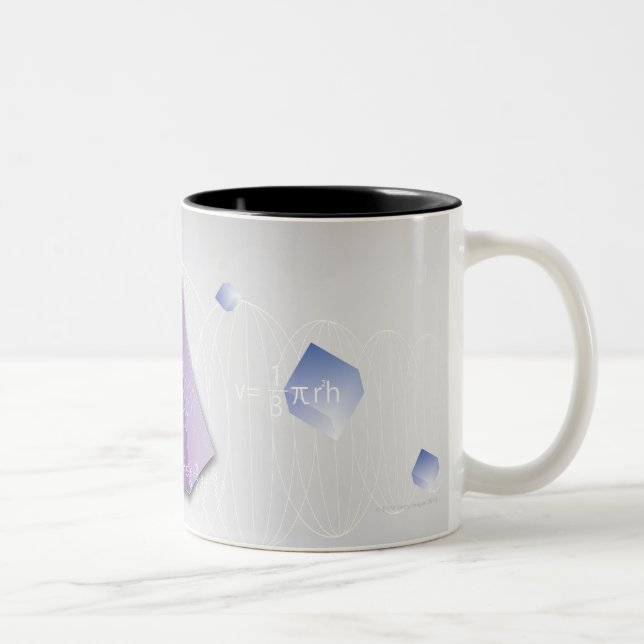 Caneca De Café Em Dois Tons Fórmula, gráfico, símbolos 8 da matemática (Direita)