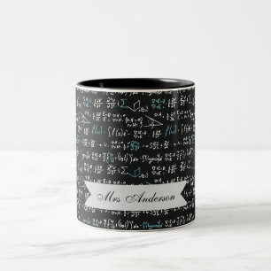 Caneca De Café Em Dois Tons Fórmulas Matemáticas
