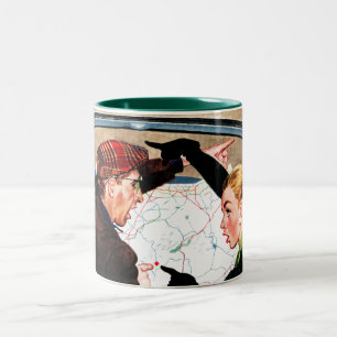 Caneca De Café Em Dois Tons Forquilha na estrada