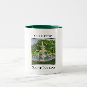 Caneca De Café Em Dois Tons Forsyth Fountain, Charleston, Carolina do Sul