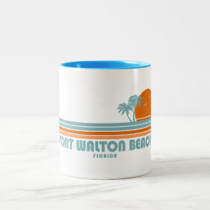 Caneca De Café Em Dois Tons Fort Walton Beach Florida Sun Palm Trees