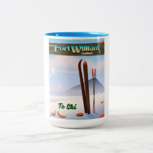 Caneca De Café Em Dois Tons Fort William Escócia esqui.