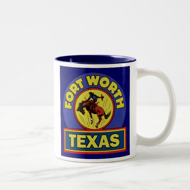 Caneca De Café Em Dois Tons Fort Worth Texas (Direita)