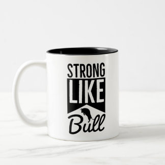 Caneca De Café Em Dois Tons Forte Como Bull - Rotina de Workout