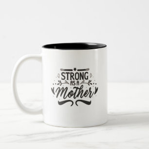 Caneca De Café Em Dois Tons Forte como um Script Moderno Preto-Mãe