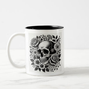 Caneca De Café Em Dois Tons Forte da Fama Negra e Branca