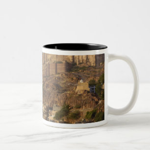 Caneca De Café Em Dois Tons Forte Mehrangarh de Jodhpur. Rajasthan, ÍNDIA.