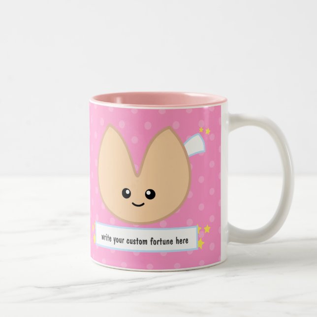 Caneca De Café Em Dois Tons Fortuna do biscoito de fortuna - customizável! (Direita)