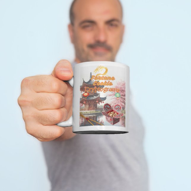 Caneca De Café Em Dois Tons Fortune Cookie Cryptogram Coffee Mug (Criador carregado)