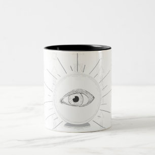Caneca De Café Em Dois Tons Fortune Teller Eye Seer Esoteric Crystal Ball