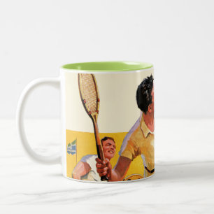 Caneca De Café Em Dois Tons Fósforo do tênis dos dobros