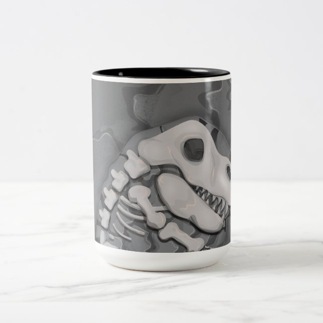 Caneca De Café Em Dois Tons Fóssil de Dinossauro (Centro)