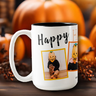 Caneca De Café Em Dois Tons Foto 4   Monogrammed alaranjada preta feliz do Dia