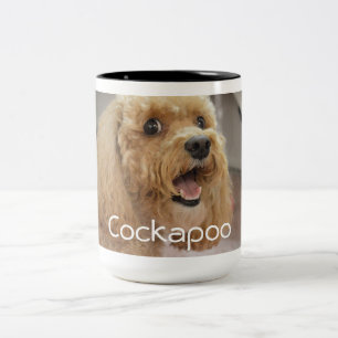 Caneca De Café Em Dois Tons Foto Adorável de Cachorro Cockapoo Família Animal
