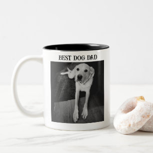 Caneca De Café Em Dois Tons Foto branca e negra russa do melhor Pai de cachorr