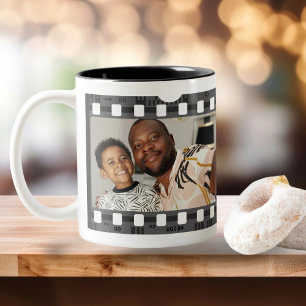Caneca De Café Em Dois Tons Foto Collage Film Strip Personalizada DIY Personal