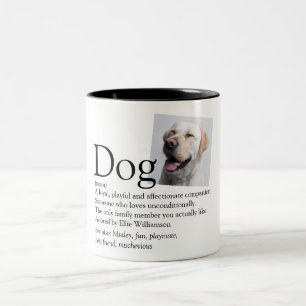 Caneca De Café Em Dois Tons Foto com Citação de Definição de Melhor Cachorro d