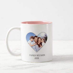 Caneca De Café Em Dois Tons Foto & Coração de Reunião de Família Personalizada