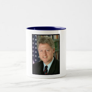 Caneca De Café Em Dois Tons Foto da Casa Branca do Presidente Bill Clinton