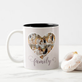 Caneca De Café Em Dois Tons Foto da FAMÍLIA Moderna Colagem de Fotos Coração d