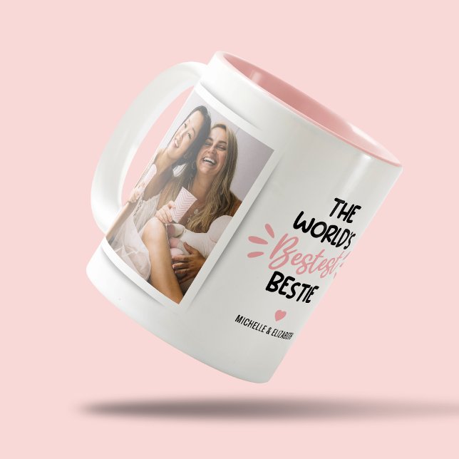 Caneca De Café Em Dois Tons Foto da Melhor Amiga do Mundo (Criador carregado)