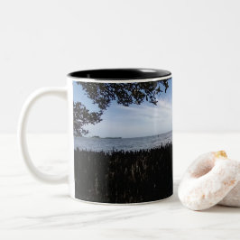 Caneca De Café Em Dois Tons Foto da Praia Natural Relaxante da Costa do Golfo 