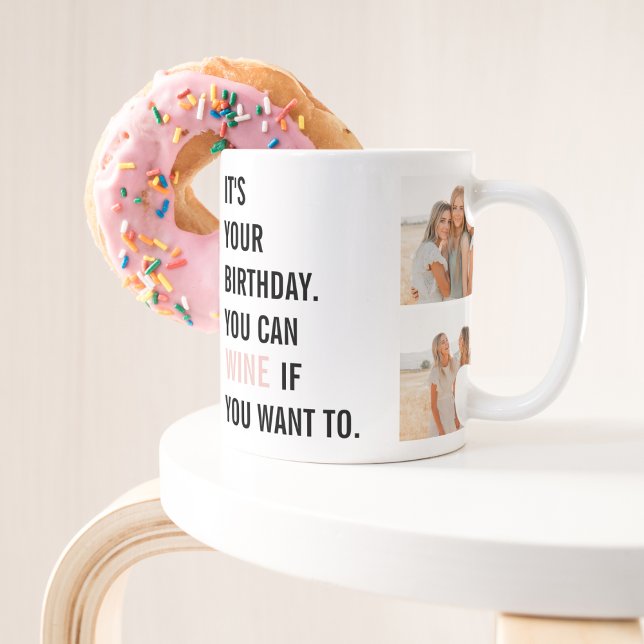 Caneca De Café Em Dois Tons Foto de amigo de colagem| Feliz aniversário | Melh (Criador carregado)