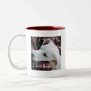 Caneca De Café Em Dois Tons Foto de Cachorro Bonito Adoro Dia de os namorados