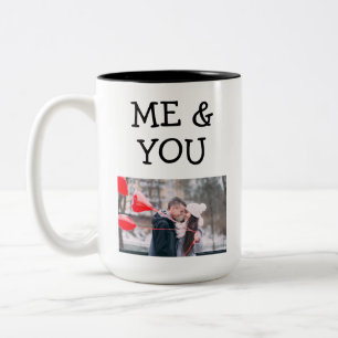 Caneca De Café Em Dois Tons Foto de Casal Bonita para Mim e Você