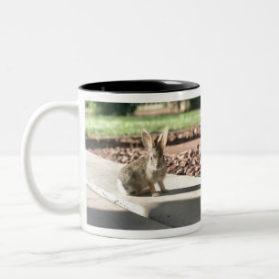 Caneca De Café Em Dois Tons foto de coelho Easter primavera