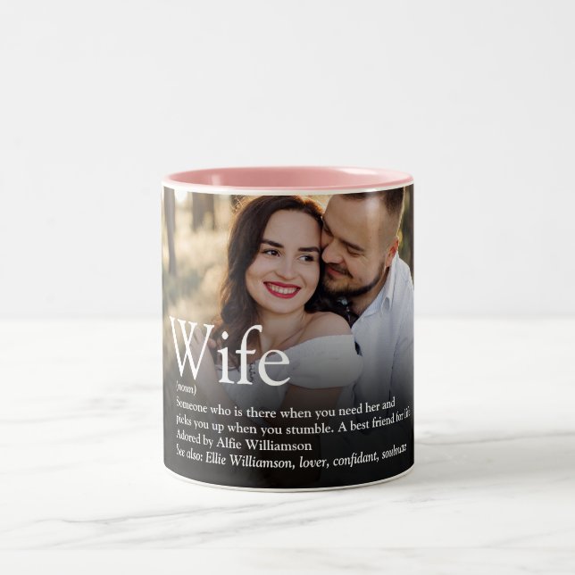 Caneca De Café Em Dois Tons Foto de Diversão Moderna de Definição de Esposa (Centro)