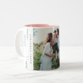 Caneca De Café Em Dois Tons Foto de Família de Árvore Verde Moderna para Féria