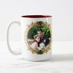 Caneca De Café Em Dois Tons Foto de Natal Mug Nosso Primeiro Natal