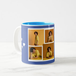 Caneca De Café Em Dois Tons Foto do casal de dia de os namorados Elegante Simp