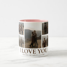 Caneca De Café Em Dois Tons Foto do dia de os namorados de Amor Elegante Simpl