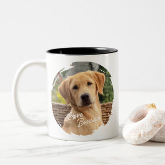 Caneca De Café Em Dois Tons Foto do Melhor Amigo Fofo com Impressão de Pata e