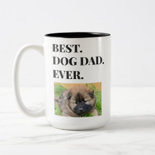 Caneca De Café Em Dois Tons Foto do Melhor Pai de Cães de Aniversário