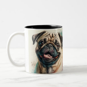 Caneca De Café Em Dois Tons Foto e nome da tipografia Legal simples e moderna 