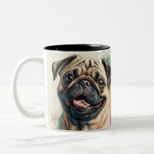 Caneca De Café Em Dois Tons Foto e nome da tipografia Legal simples e moderna