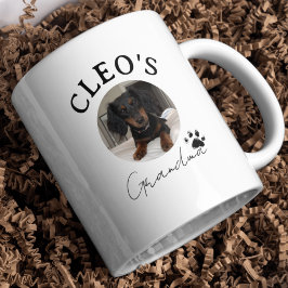 Caneca De Café Em Dois Tons Foto e nome personalizados de Pet Pet para Pet Lov