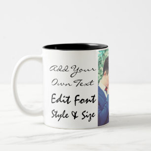 Caneca De Café Em Dois Tons foto e texto