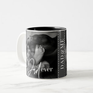 Caneca De Café Em Dois Tons Foto Elegante Simples e Clássica do Melhor Pai